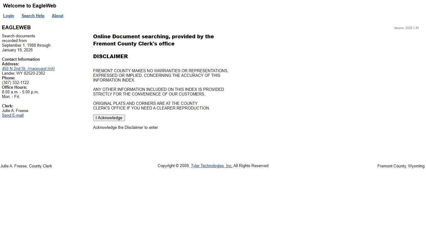 Fremont County Clerk - Document Search