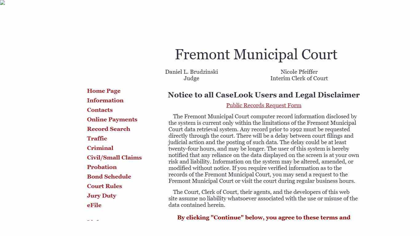 Fremont Municipal Court - Record Search